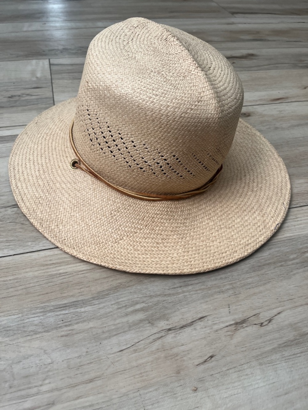Vintage S.A. Green Straw Hat - Natural Beige summer hat Sun hat beach resort